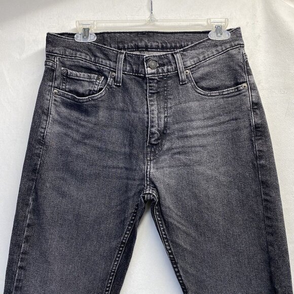 Levi's 505 Straight Leg Regular Fit Denim Jeans Men 30x32 Black Stretch Used - Picture 13 of 16